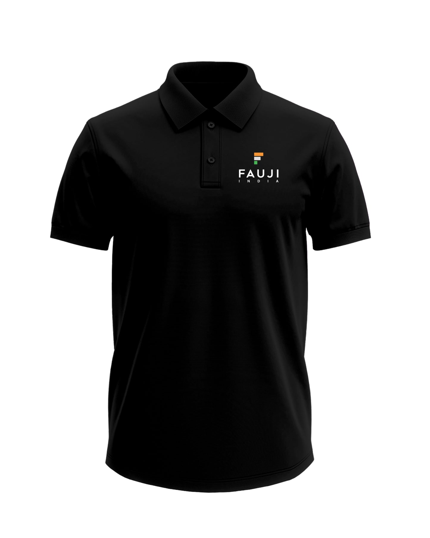 Fauji India Unisex Polo Collar Cotton T-Shirt | Be Your Own Soldier | Black