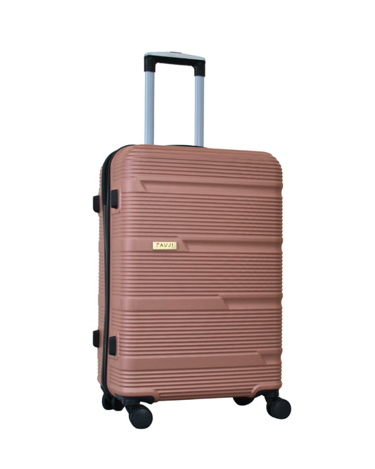 Fauji Kayro Series Rose Gold 24 Inch Trolley Bag with Tough Dual Wheels, Anti Theft Zip & Hard Body