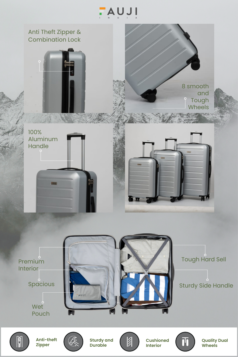 Luggage bag - Victory Silver - 3 pc set