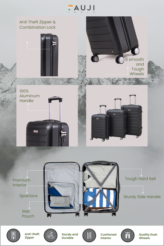 Luggage bag - Patriotic black  - 3 pc set