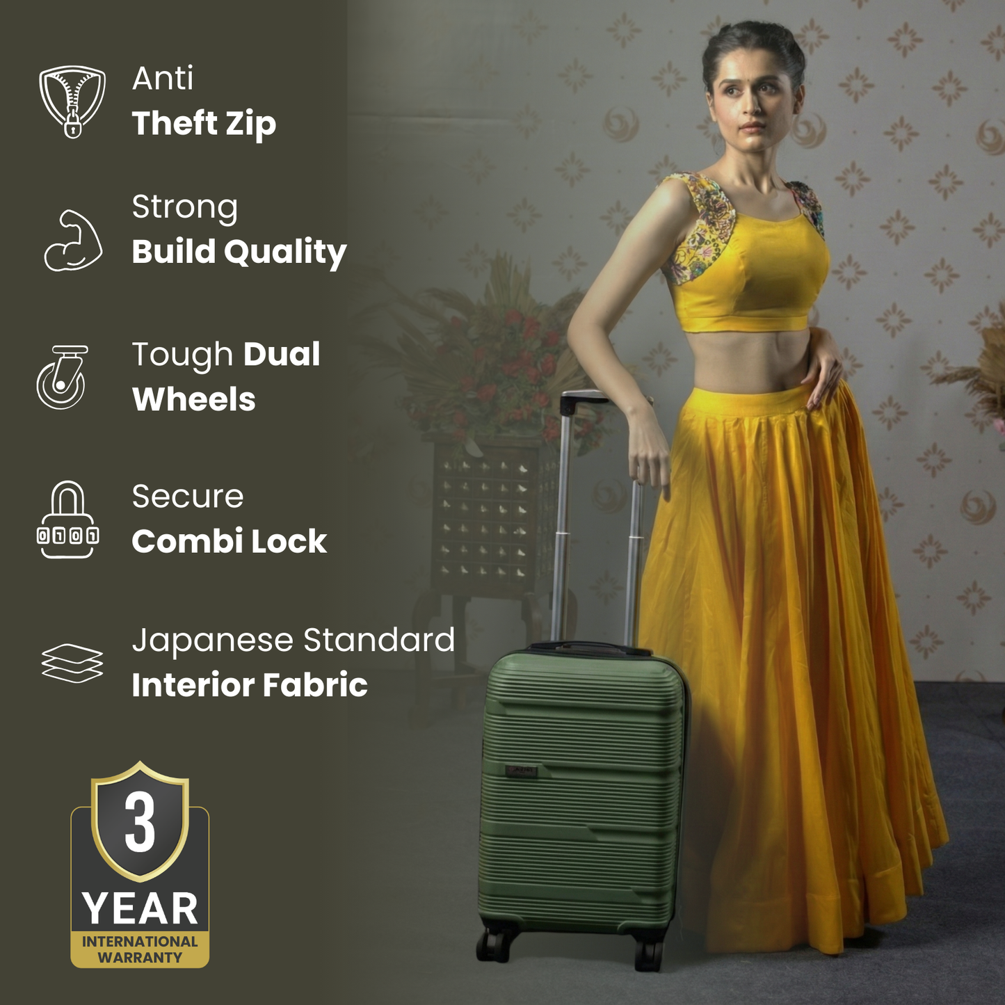 Fauji Kayro Series Army Green 20 Inch