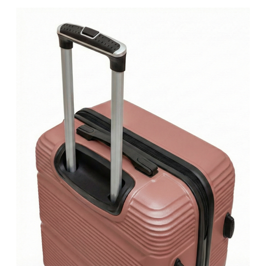 Fauji Kayro Series Rose Gold 24 Inch Trolley Bag with Tough Dual Wheels, Anti Theft Zip & Hard Body