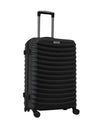 Fauji Marshal Series Jet Black 24 Inch Trolley Bag with Tough Dual Wheels, Anti Theft Zip & Hard Body
