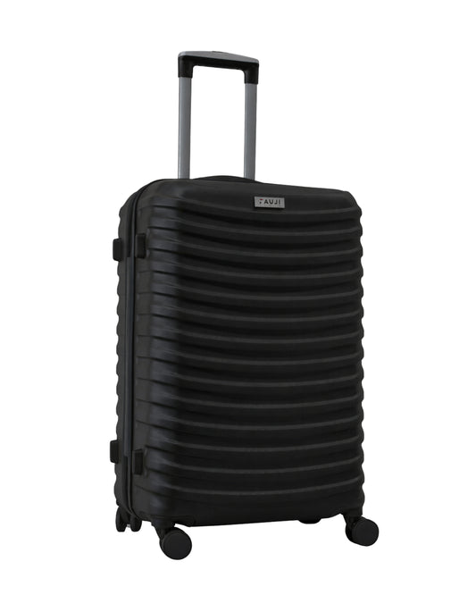 Fauji Marshal Series Jet Black 24 Inch Trolley Bag with Tough Dual Wheels, Anti Theft Zip & Hard Body